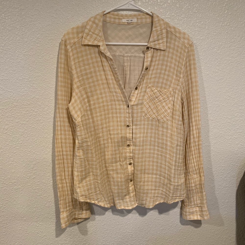 Maurice’s Button Down Yellow/Plaid - image 1